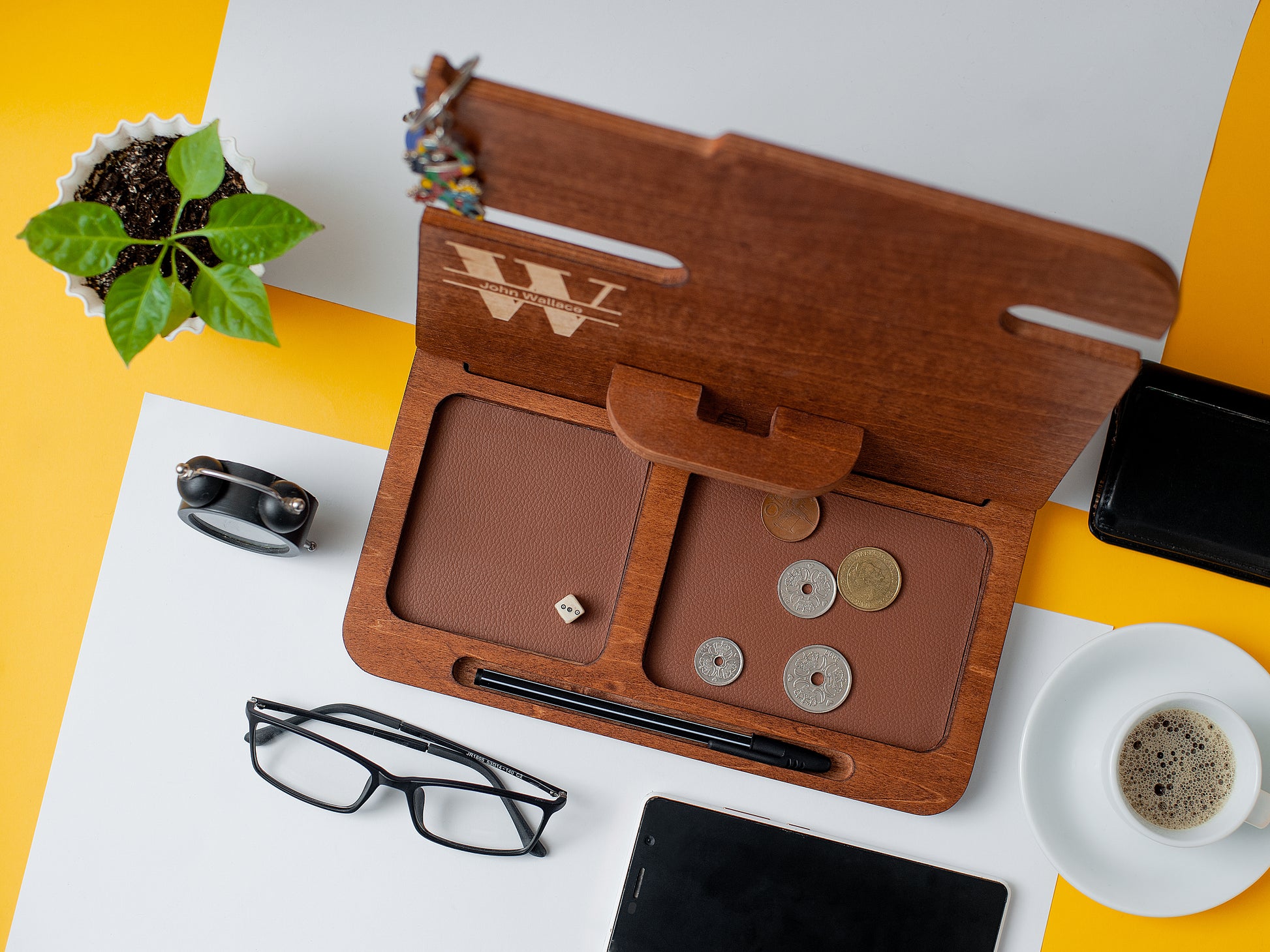 Desk - Nightstand Organizer | Walnut