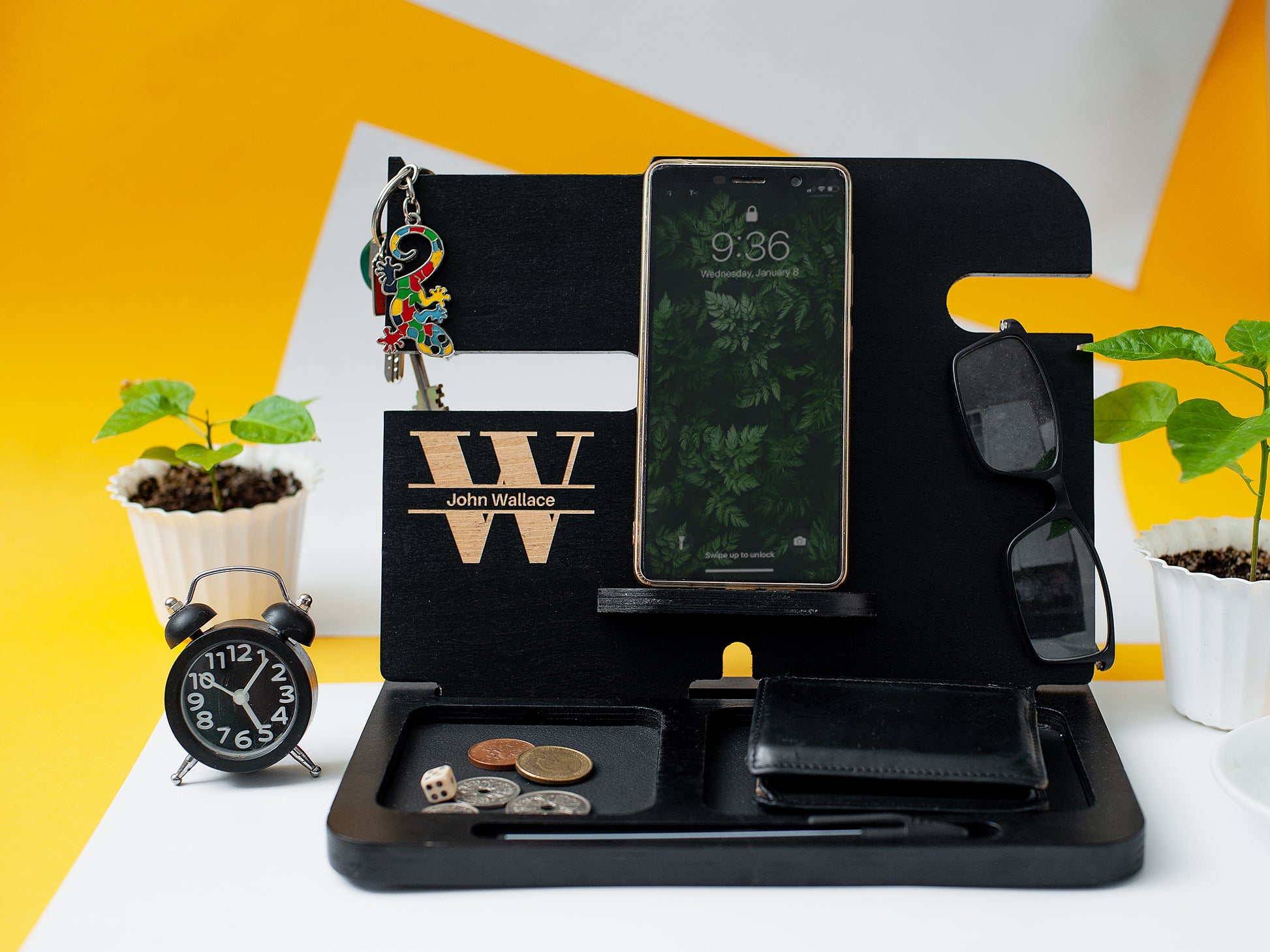 Desk Organizer, Mens Valet Tray | Wenge