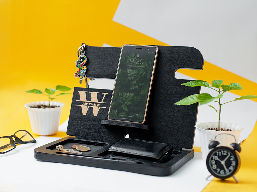 Desk Organizer, Mens Valet Tray | Wenge
