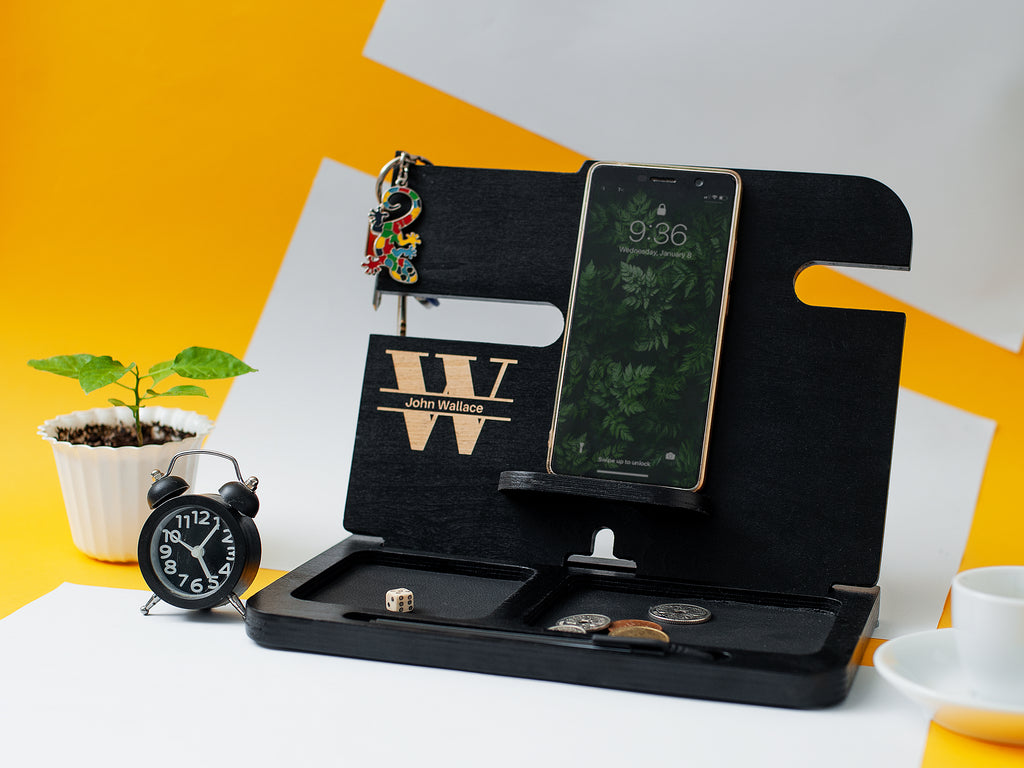 Desk Organizer, Mens Valet Tray | Wenge