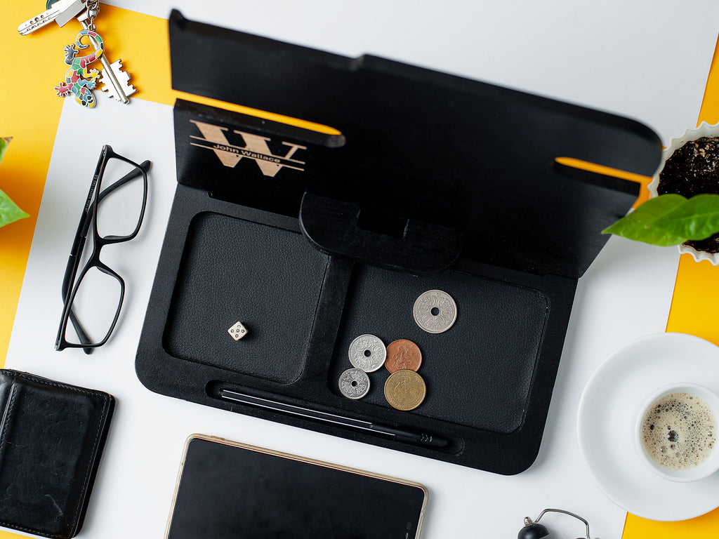 Desk Organizer, Mens Valet Tray | Wenge
