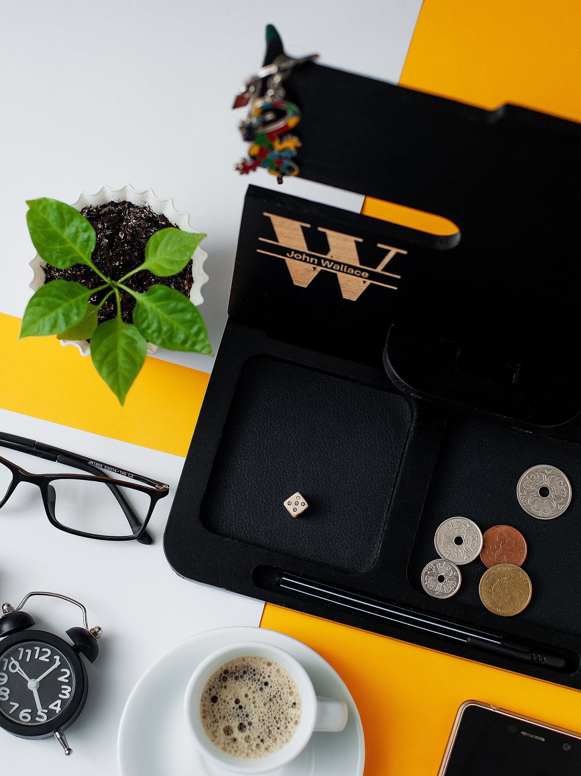 Desk Organizer, Mens Valet Tray | Wenge
