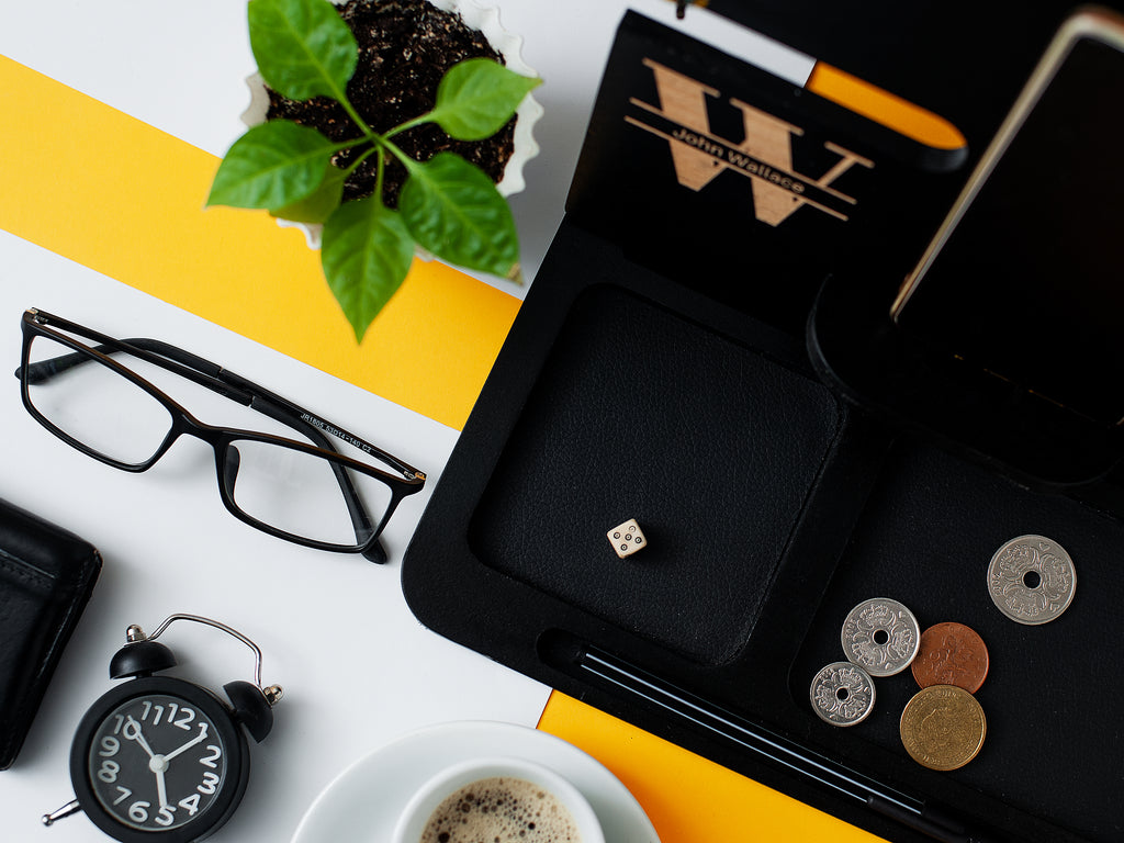 Desk Organizer, Mens Valet Tray | Wenge