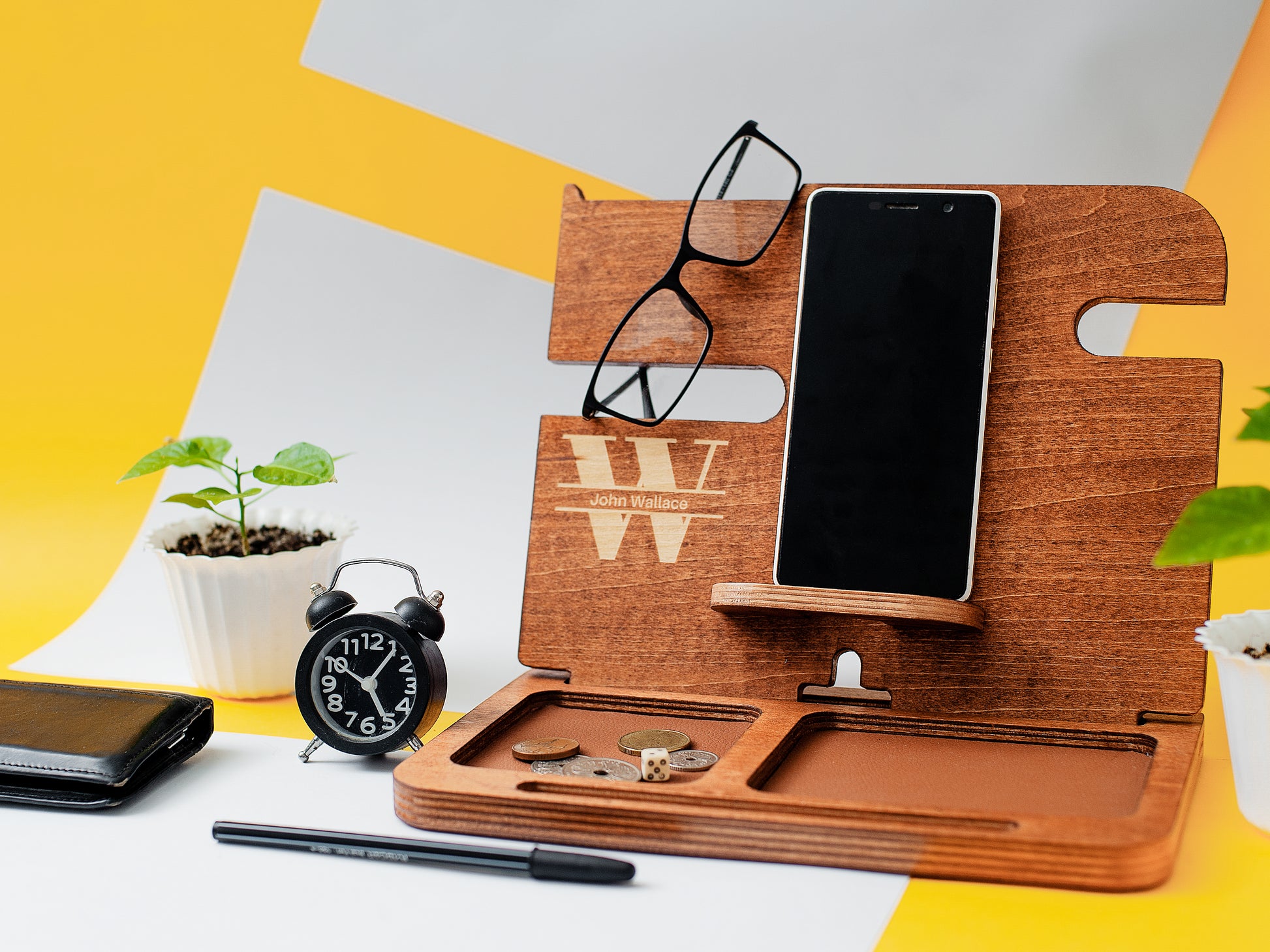 Desk - Nightstand Organizer | Walnut