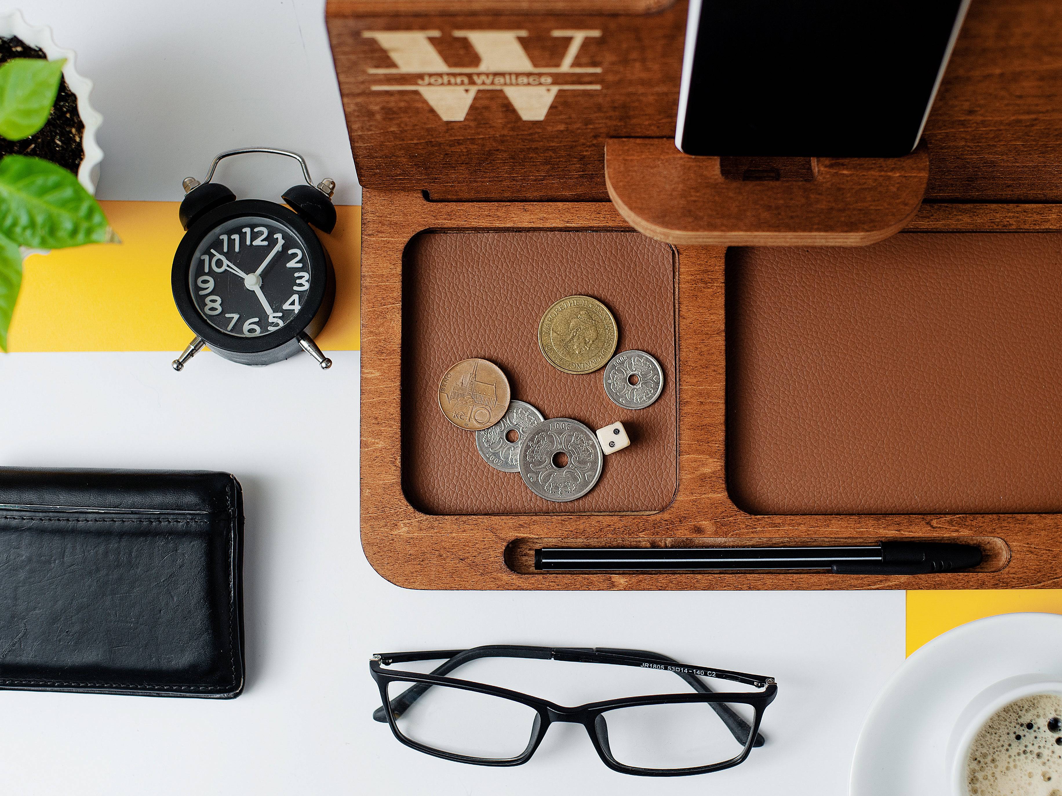 Desk Organizer Tray, Nightstand Organizer | Walnut - Madeset