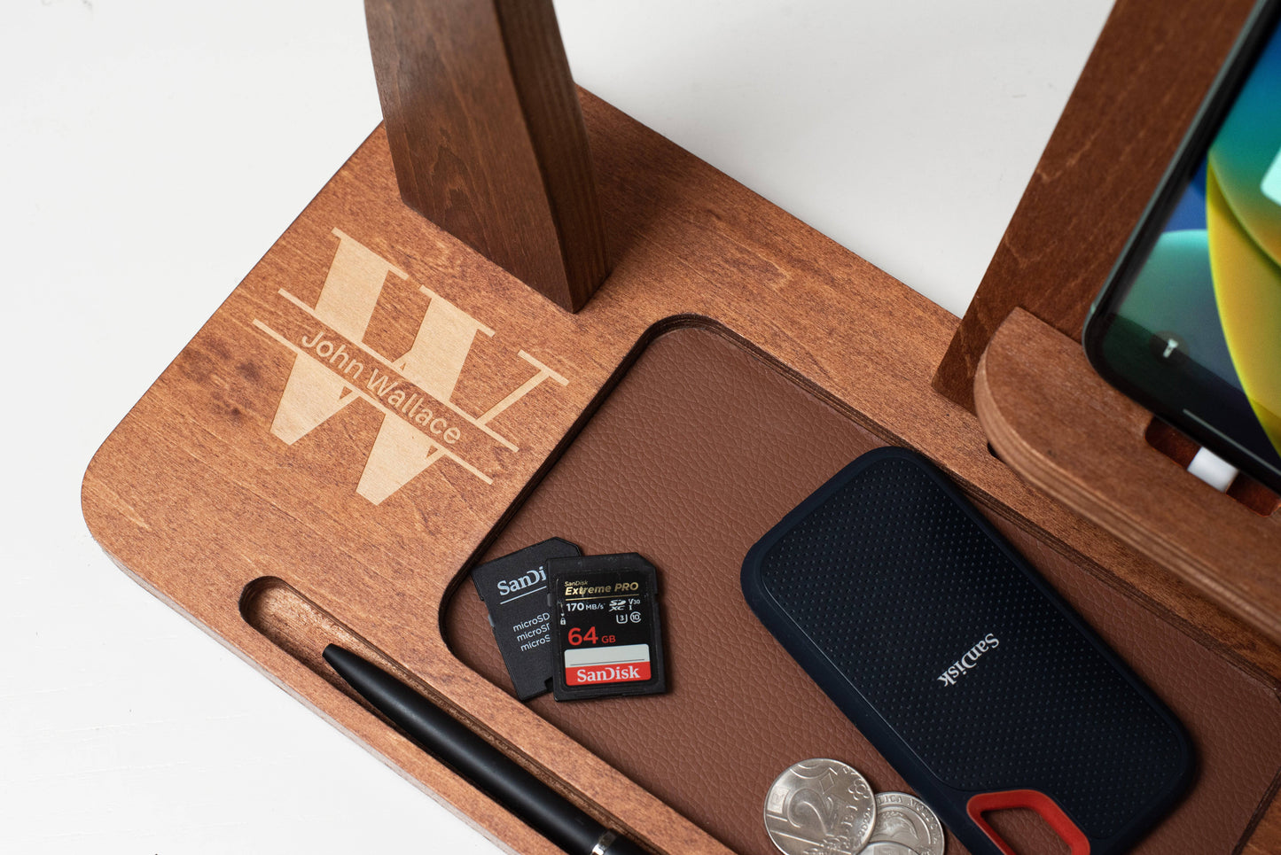 Perfect Desk Accessory for Home Office, Gaming Station, and Music Lovers  - Walnut - Madeset