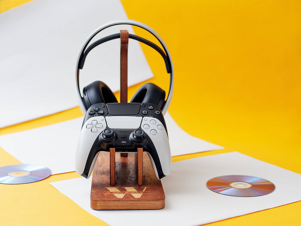 Teen Boy Gifts | Xbox / PS5 Controller Stand - Walnut - Madeset