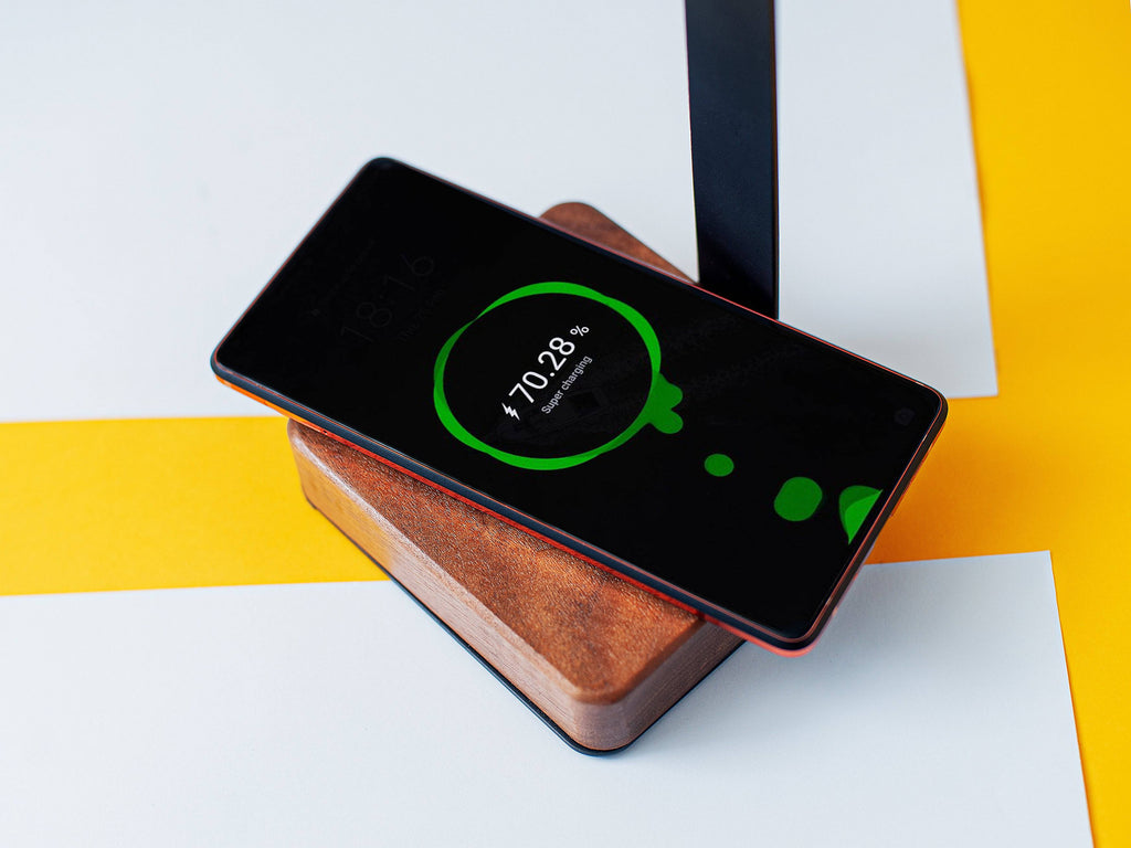 Wireless Charger Wood Headphone Stand: Stylish Desk Accessory - Madeset