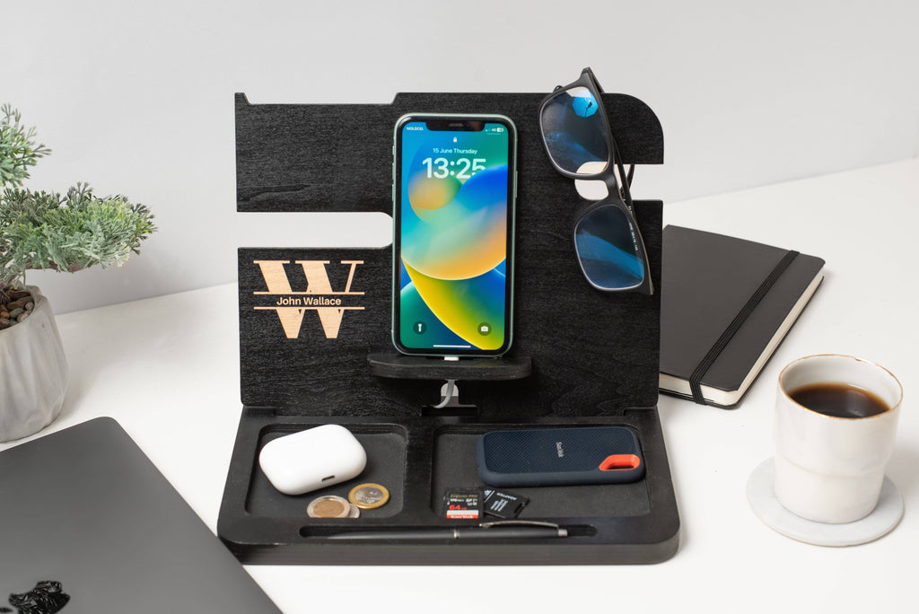 Wooden Desk Organizer, Mens Valet Tray | Wenge - Madeset